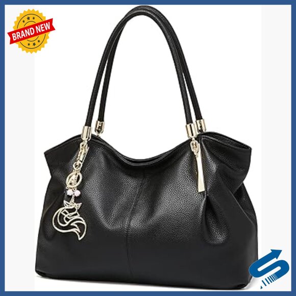Large Genuine Leather Tote Bag Minimalist Design Satchel Shoulder Purse